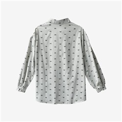 Kuos*e, оригинал. Женская рубашка в полоску с милым принтом