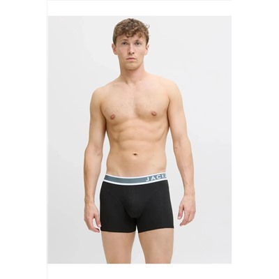 Jack & Jones J&J JACEASTON Erkek Siyah Logolu 3'lü Boxer Set