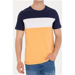 Erkek Turuncu Bisiklet Yaka Tişört