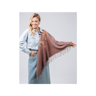 Платок Lanotti двухсторонний Сердце природы бордовый /№62