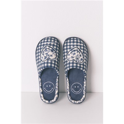 Zapatillas casa Smiley azul