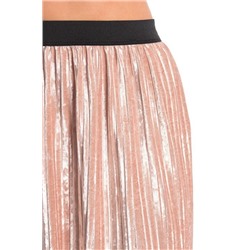 Poof Pleated Velvet Skirt