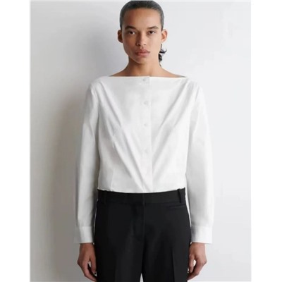 Узкая повседневная белая рубашка