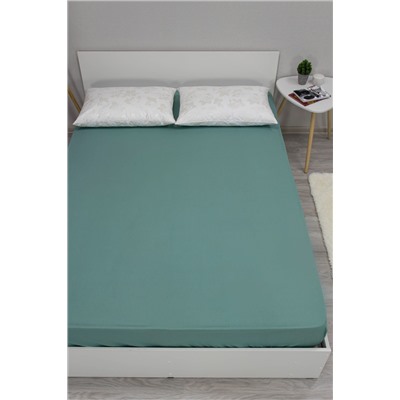 Простыня на резинке аквамарин 180х200  бязь 120гр/м Текстильная коллекция