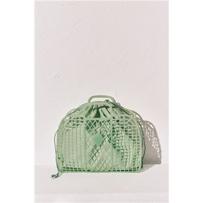 Bolso mediano jelly efecto red verde