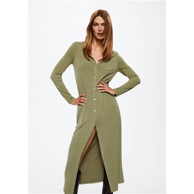 Vestido midi botones -  Mujer | MANGO OUTLET España