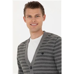 Erkek Gri Melanj Triko Hırka