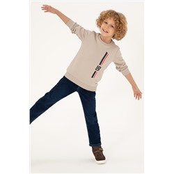 Erkek Çocuk Taş Bisiklet Yaka Sweatshirt