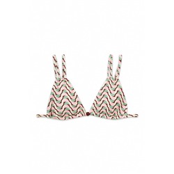 Top bikini triangular estampado geométrico