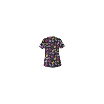 UA Butterfly Bounty Black Scrub Top