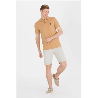 Erkek Camel Basic Polo Yaka Tişört
