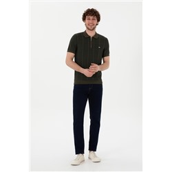 Erkek Slim Fit Polo Yaka Vizon Tişört