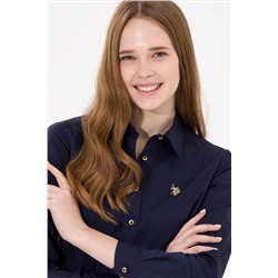 Kadın Lacivert Uzun Kollu Basic Gömlek