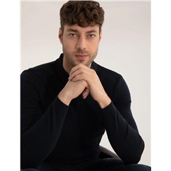 Lacivert Slim Fit Kazak