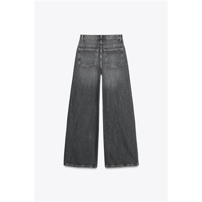 JEANS TRF WIDE LEG CINTURA CRUZADA TIRO ALTO