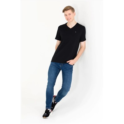 Erkek Siyah Basic V Yaka Tişört