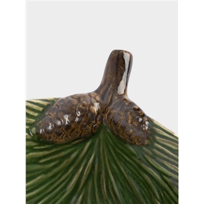 Ваза для фруктов, 26х10 см, керамика D, зеленая, Шишки на еловой ветке, Fir branch