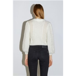 Cárdigan de mohair y lana Crudo