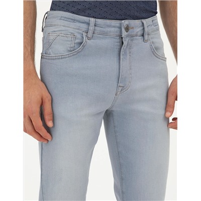 Açık Gri Slim Fit Jean Pantolon
