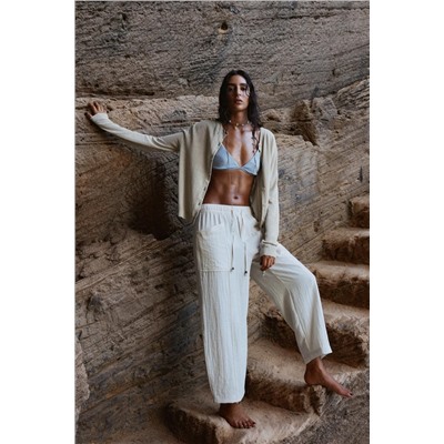 RUSTIC TROUSERS WITH ELASTIC WAIST