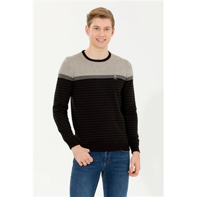 Erkek Siyah Bisiklet Yaka Triko Kazak