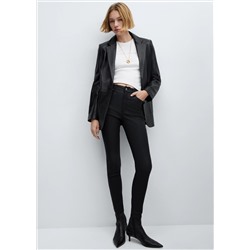 Jeans skinny tiro alto encerados