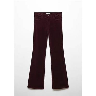 Pantalón flare tiro medio pana