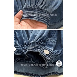 Женская джинсовая рубашка в ретро стиле с объемными рукавами, экспорт  ✔️W*e The Fre*e