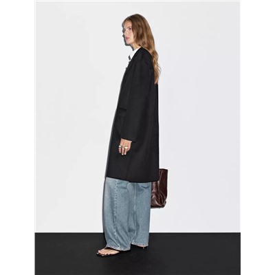 Abrigo largo mezcla lana