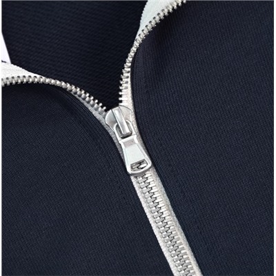 Женский хлопковый свитшот с полумолнией и отворотом