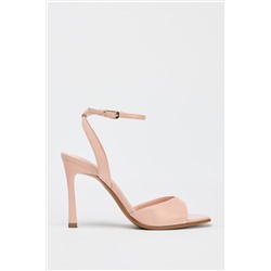 PATENT-FINISH HIGH-HEEL SANDALS