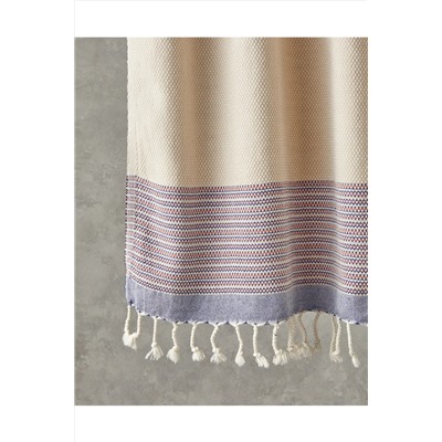 English Home Honeycomb Pamuklu Peştamal 90x150 cm Açık Bej-Lacivert-Kiremit