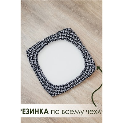 Набор сидушек на табурет 4 шт Плетенка черный