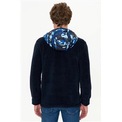 Erkek Lacivert Kapüşonlu Sweatshirt
