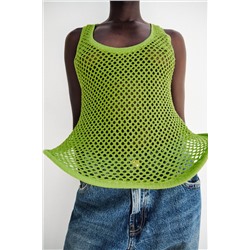 MESH T-SHIRT WITH RIGID HEM