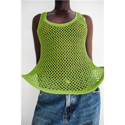 MESH T-SHIRT WITH RIGID HEM