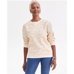 Style & Co Women's Printed Fleece Crewneck Sweatshirt, Macy's Exclusive