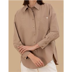 Camel Oversize Uzun Kollu Gömlek