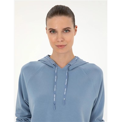 İndigo Regular Fit Modal Kumaş Crop Sweatshirt
