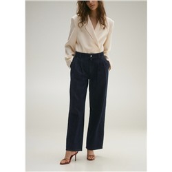 Jeans wideleg pinzas rinse wash