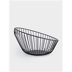 Корзина для фруктов, 25 см, металл, черная, Прутья, Spin