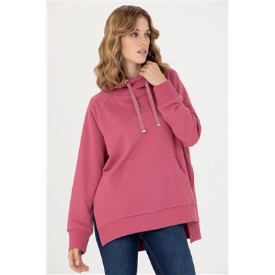 Kadın Pembe Kapüşonlu Sweatshirt