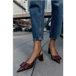 SLINGBACK HEELED SHOES WITH BOW