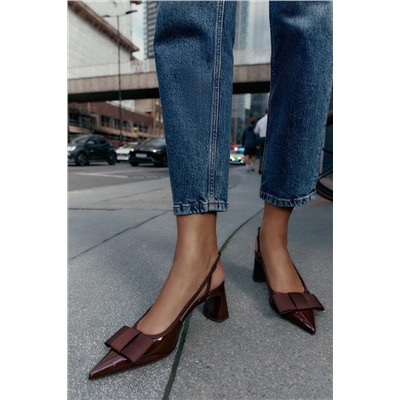 SLINGBACK HEELED SHOES WITH BOW