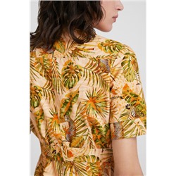 Vestido camisero tropical
