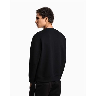 Мужской свитшот с небольшой вышивкой на груди логотипа бренда ЭМПОРИО АРМАН*И