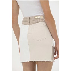 Kadın Krem Jean Etek