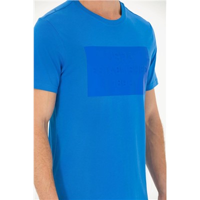 Erkek Saks Bisiklet Yaka Tişört