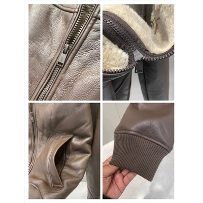 Мужская теплая куртка/дублёнка из искусственной кожи  ГЕС*С