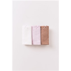 Pack 3 bragas clásicas algodón desagujado lazo